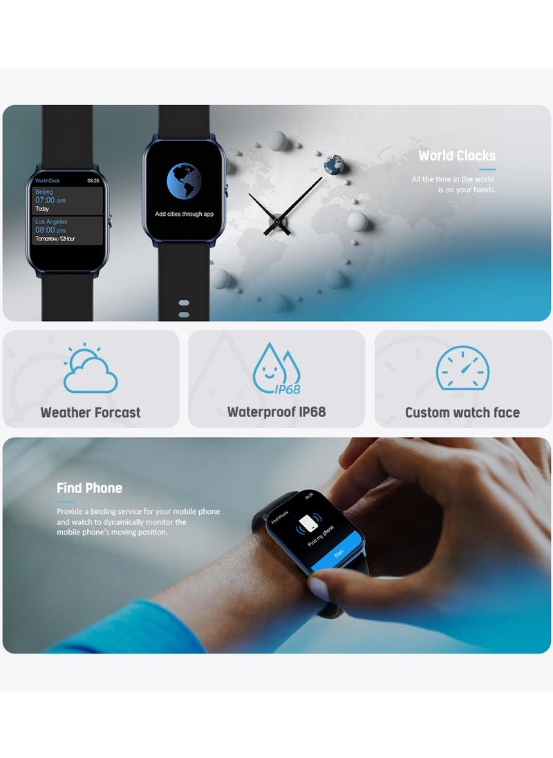 Smart calling watch Ks Mini (Blue) 24H Heart Rate & SPO2 & Sleep Monitor/60-Sport Modes 1.78'' Ultra Amoled Touch Screen 20day Blue