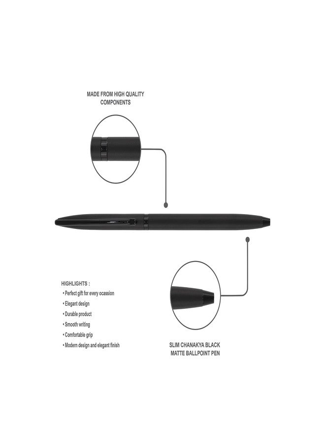 VEA Slim Chanakya Blackmatt Ballpoint Pen - Image 4