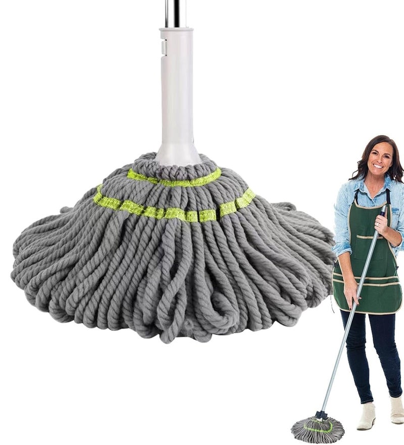 KRLZ SelfWringing Twist Mop Cotton Rotating Dry Wet Mops with Long Handled for Floor Cleaning Kitchen Bathroom Hardwood Vinyl Tile Laminate Household Office - Image 1