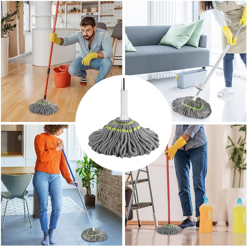 KRLZ SelfWringing Twist Mop Cotton Rotating Dry Wet Mops with Long Handled for Floor Cleaning Kitchen Bathroom Hardwood Vinyl Tile Laminate Household Office - Image 4