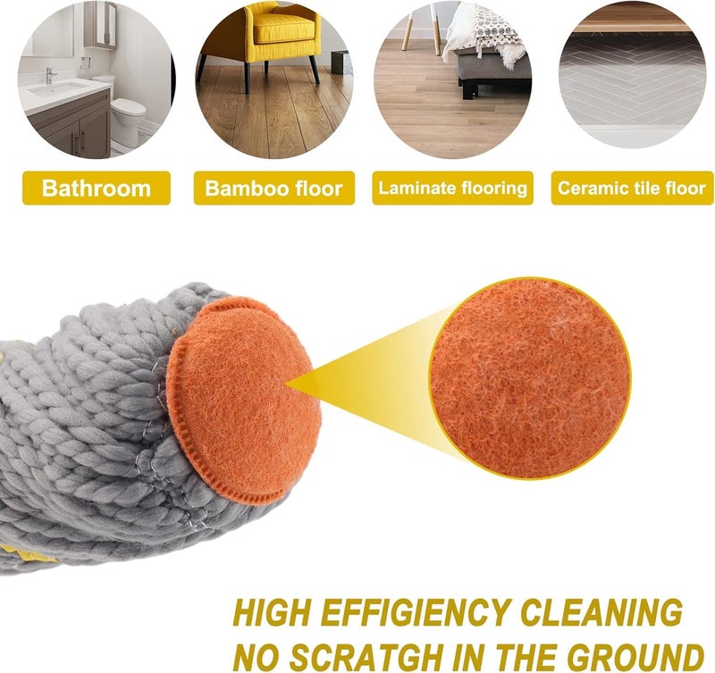 KRLZ SelfWringing Twist Mop Cotton Rotating Dry Wet Mops with Long Handled for Floor Cleaning Kitchen Bathroom Hardwood Vinyl Tile Laminate Household Office - Image 3