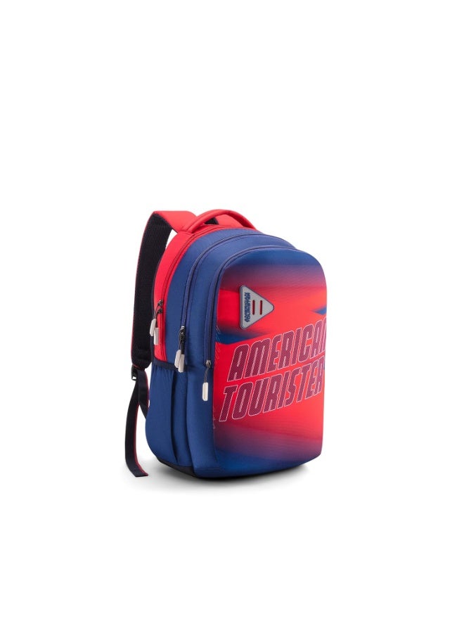 American Tourister Nexa Style 03, Large 3 Compartment Backpack, 32L with Spacious Interiors Bags For School, Office, College, Gift For Men & Women - Blue/Red - Image 2