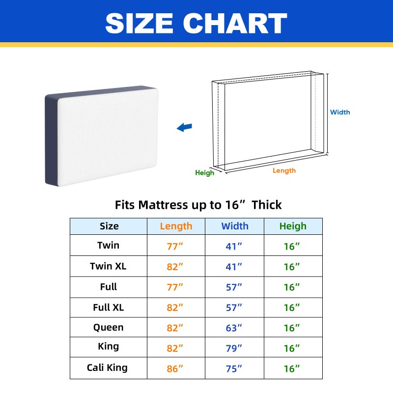 TICONN Mattress Bags for Moving, Heavy Duty Queen Mattress Cover Storage Bag with Full-Around Handle and Adjustable Buckles (Blue, Queen) - Image 2