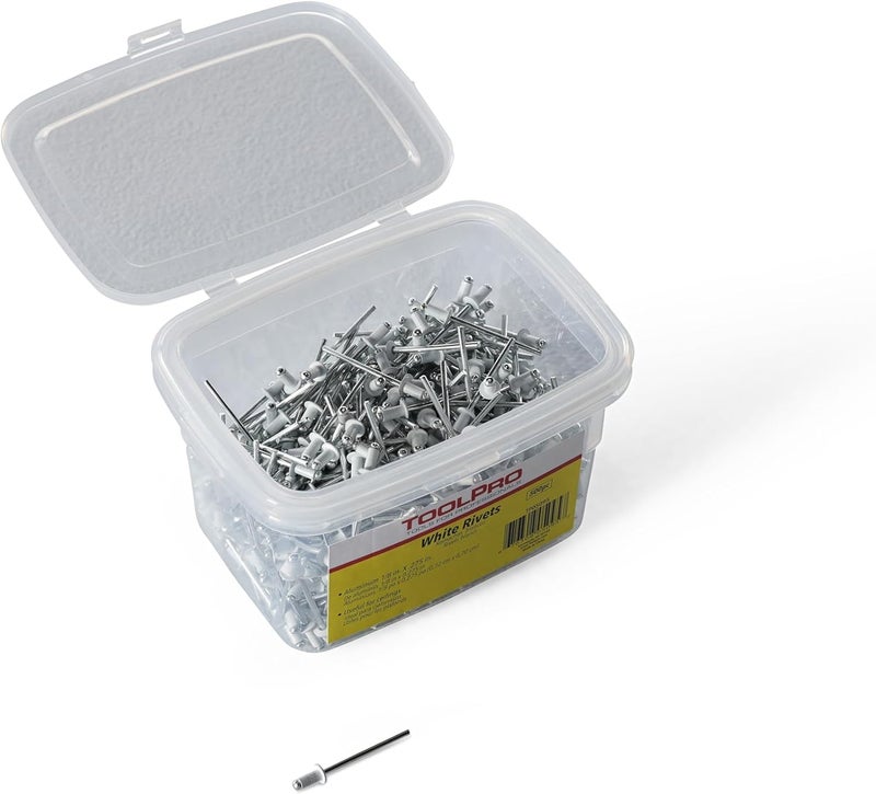 TOOLPRO Pop Rivets for Ceilings, 1/8" (500, White) - Image 2