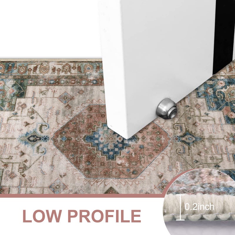 Collive ممسحة داخلية قابلة للغسل غير قابلة للغسل غير قابلة للانزلاق رجعية الحصير 20 "× 32" سجادة سجادة دخول أوصت سريعة السجادة الأمامية حصيرة ترحيب الحصير مدخل البساط لمطبخ الفناء منزل المطبخ - Image 5