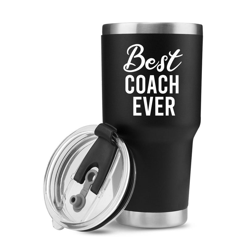 Panvola Best Coach Ever Sports Coach Gifts Soccer Football Baseball Basketball Gym Trainor Mentor From Team Members Students Vacuum Insulated Tumbler Stainless Steel Travel Mug With Straw 30 oz