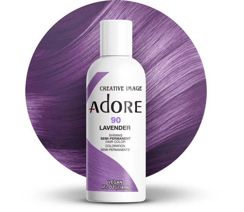 Adore Semi Permanent Hair Color (090 Lavender) | Vegan & Cruelty-Free Purple Hair Dye | No Ammonia, No Peroxide, No Alcohol | 4 Fl Oz (Pack of 1) - Image 1
