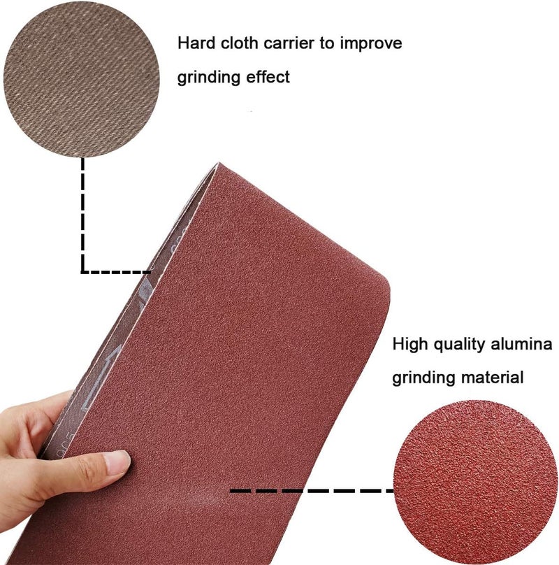 Tonmp 6 PCS 6 inch x 48 inch Sanding Belts - 2 Each of 40 80 120 Grit Aluminum Oxide Sanding Belts For Belt sander (6x48 inch) - Image 3