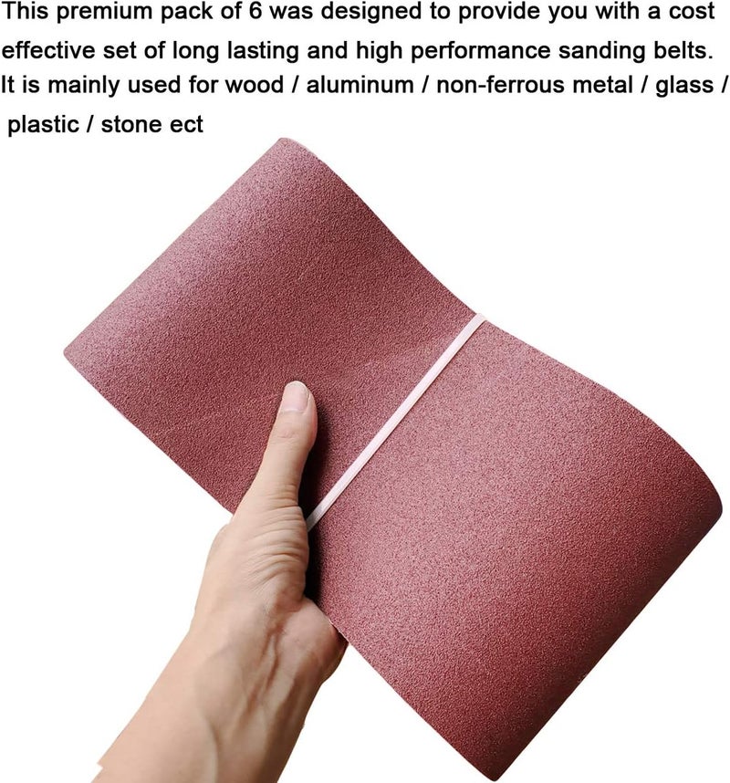 Tonmp 6 PCS 6 inch x 48 inch Sanding Belts - 2 Each of 40 80 120 Grit Aluminum Oxide Sanding Belts For Belt sander (6x48 inch) - Image 5