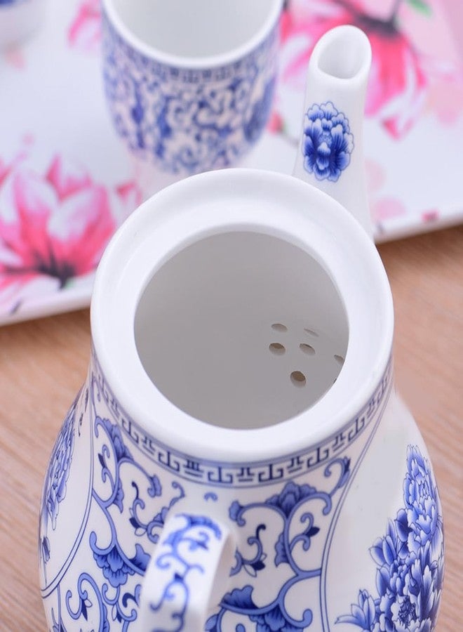 123Arts 26oz Teapot, Blue and White Teapot, Ceramic Tea Pot, Tea Pot for Home Office, 800ml - Image 4
