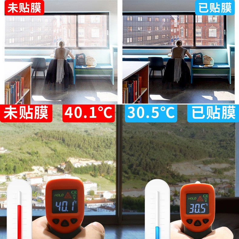 Factory Glass Heat Insulation Film Sun Room Sunscreen Sunshade Stickers One-Way Perspective Light Blocking Self-Adhesive Sun Film - Image 4