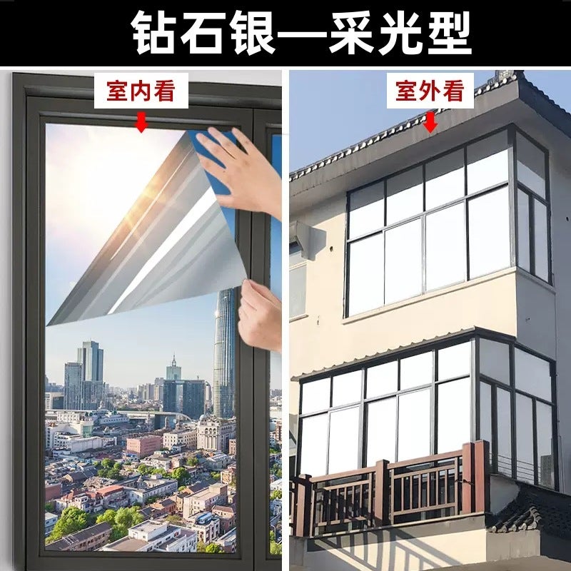 Factory Glass Heat Insulation Film Sun Room Sunscreen Sunshade Stickers One-Way Perspective Light Blocking Self-Adhesive Sun Film - Image 1