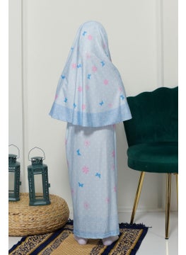 Altobeh Children's Prayer Set Practical Two-Piece Patterned Sleeves Removable Headscarved Lycra Hijab Dress (6-12 Years) 901-0102  - Image 3