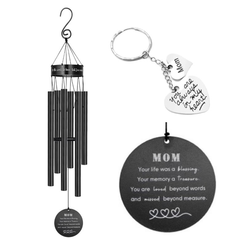 Salolo Memorial Wind Chimes for Loss of Loved One Prime Outdoor Memory Chimes Mom Dad Grandma Husband Personalized Bereavement Windchimes Sympathy Remembrance Chime Windchime Gift Mom Memorial 