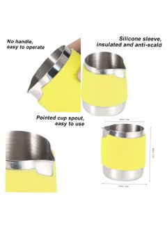 Beauenty Stainless Steel Milk Frothing Pitcher 12OZ with Heat Resistant Grip Ideal for Espresso Machines and Latte Art Yellow Color  - Image 1