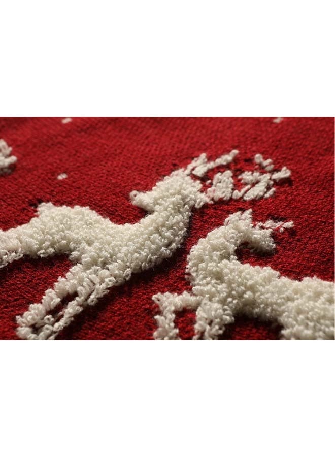 Knitted Elk - themed Christmas Tree Skirt - 48 - inch (122CM) Woolen Tree - base Apron with Three - dimensional Pile for Christmas Decoration and Venue Decoration, Weighing 580g - Image 3