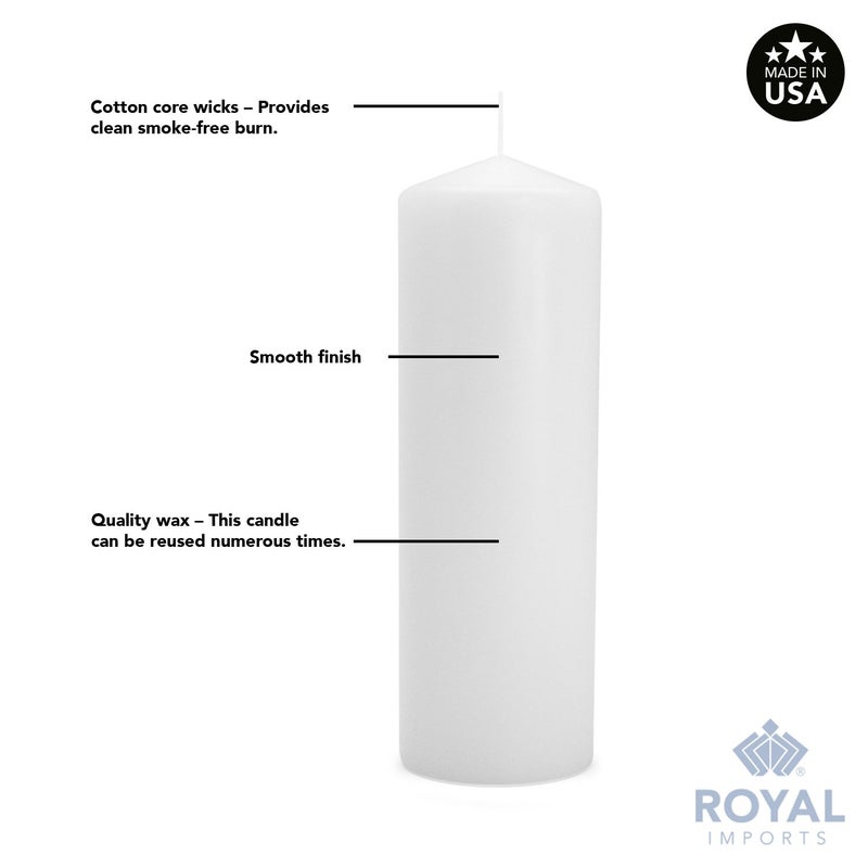 Royal Imports Royal Imports Pillar Candles White Unscented Premium Wax  60 Hours Burning for Wedding  Spa  Party  Birthday  Holiday  Bath  Home Decor - 3""x6"" Inch - Set of 12  - Image 4