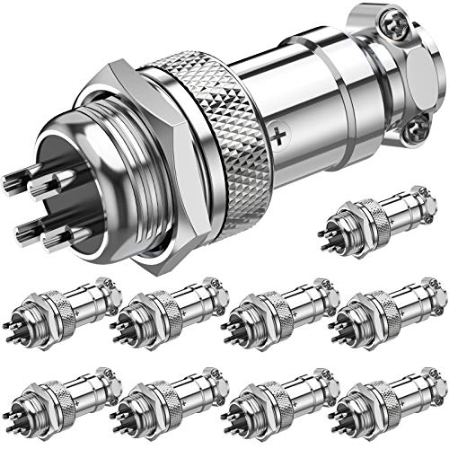 DIYhz GX16 4 Pins Panel Metal Mount Circular Metal Aviation Connector Adapter Male Female Plug Socket - 10 Pcs - Image 1