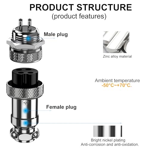 DIYhz GX16 4 Pins Panel Metal Mount Circular Metal Aviation Connector Adapter Male Female Plug Socket - 10 Pcs - Image 3