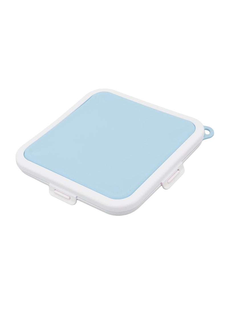 KASTWAVE Toast Case Leakproof Soft Sealed Bread Lunch Box, Sandwich Case Easy Carry Bento Box Food Grade Silicone Bread Storage Box, Plastic Food Storage Containers, Blue - Image 1