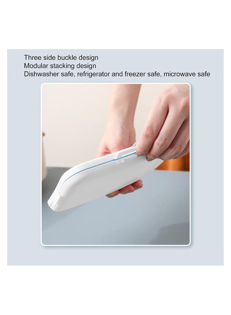 KASTWAVE Toast Case Leakproof Soft Sealed Bread Lunch Box, Sandwich Case Easy Carry Bento Box Food Grade Silicone Bread Storage Box, Plastic Food Storage Containers, Blue - Image 4