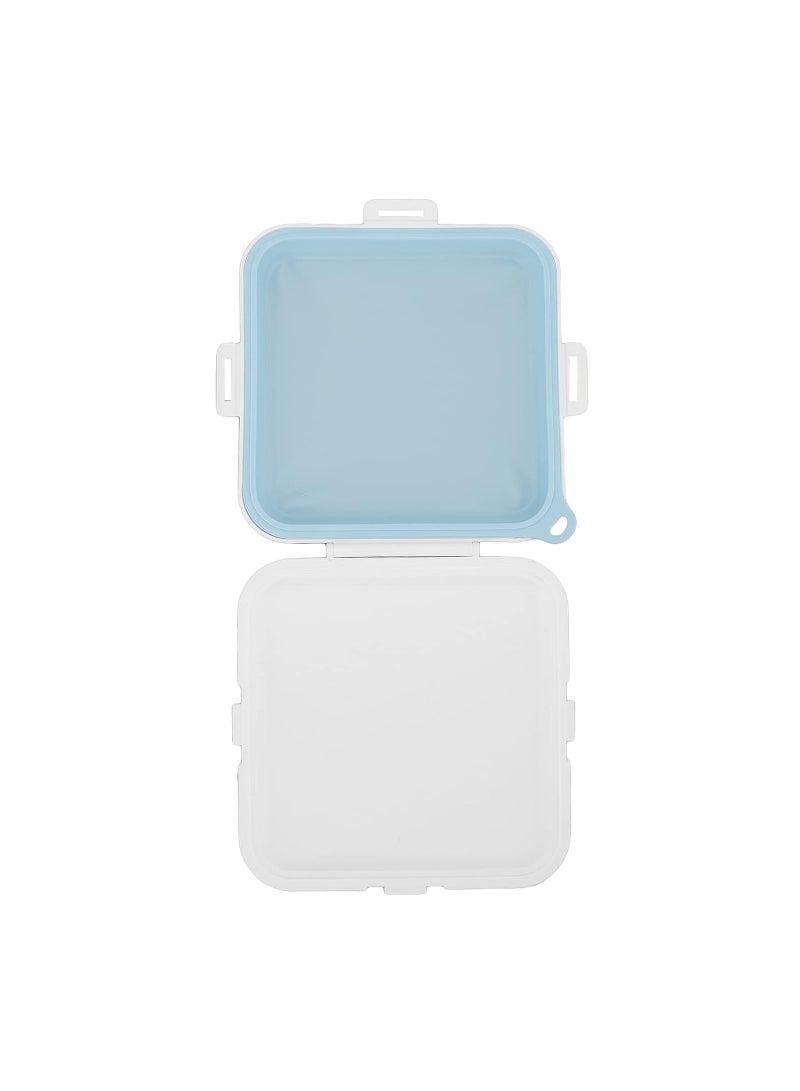 KASTWAVE Toast Case Leakproof Soft Sealed Bread Lunch Box, Sandwich Case Easy Carry Bento Box Food Grade Silicone Bread Storage Box, Plastic Food Storage Containers, Blue - Image 3
