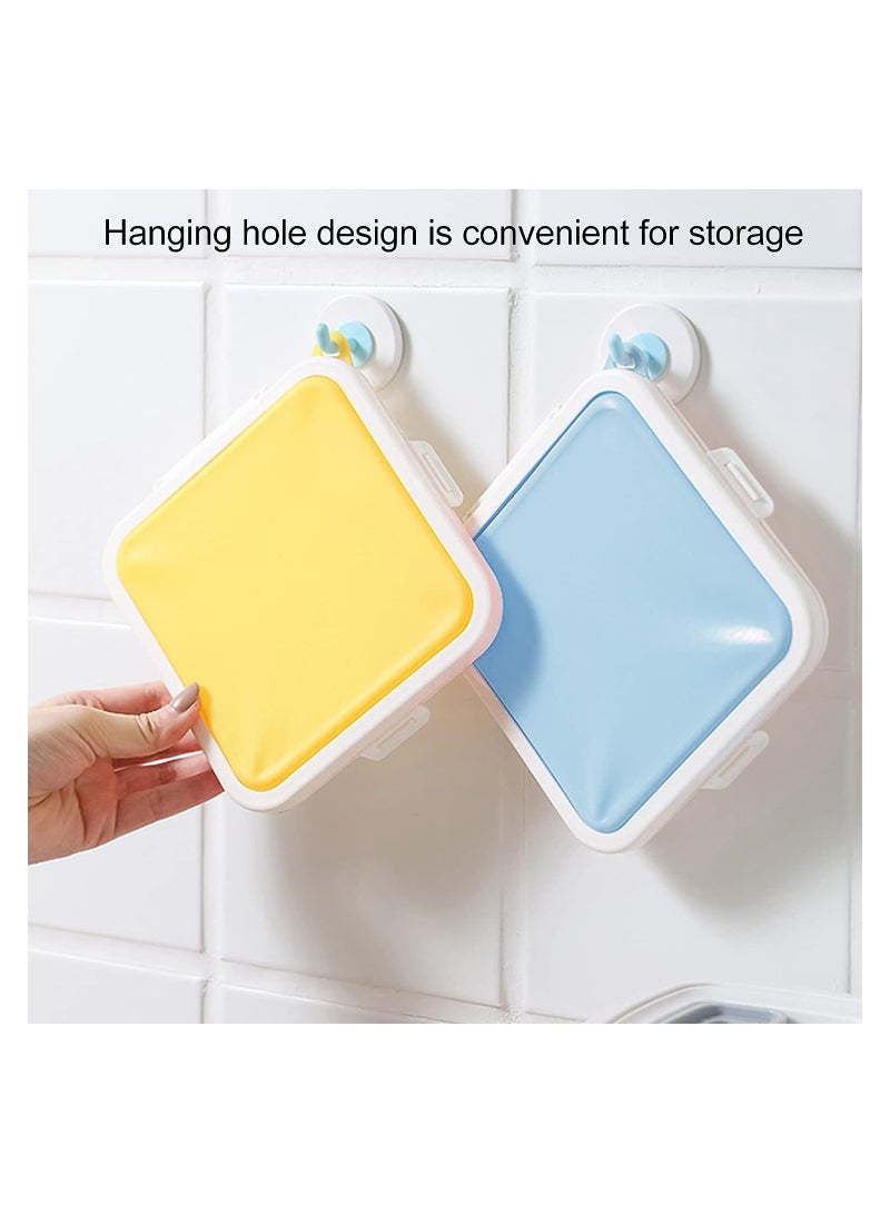 KASTWAVE Toast Case Leakproof Soft Sealed Bread Lunch Box, Sandwich Case Easy Carry Bento Box Food Grade Silicone Bread Storage Box, Plastic Food Storage Containers, Blue - Image 5