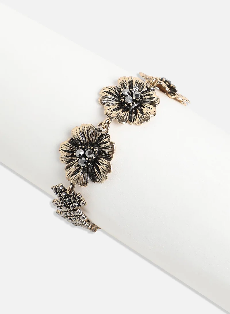 Sohi  Metallic Flora Artificial Bracelet Jewellery for Women | Best Price UAE