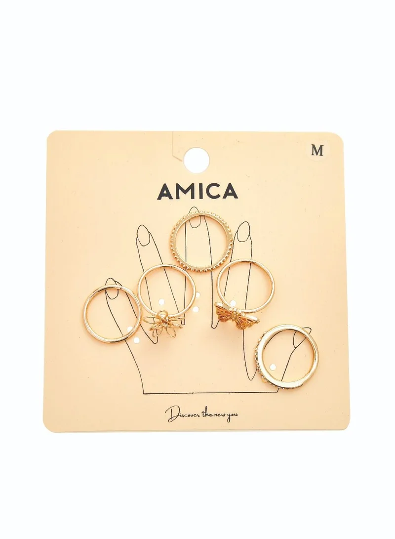 AMICA Set of 5 Assorted Rings