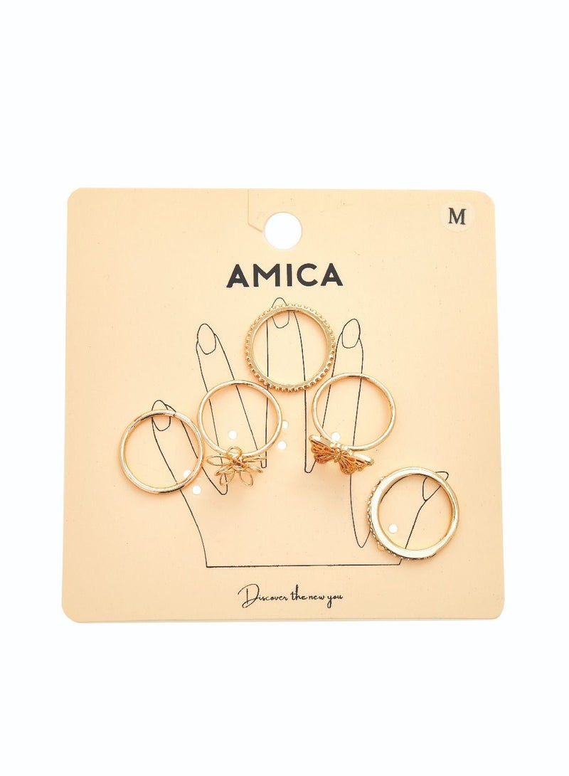 AMICA Set of 5 Assorted Rings - Image 3