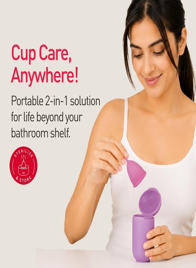 Sirona Portable Menstrual Cup Sterilizer - Pack of 1 | Microwave-Safe | Quick & Safe Cup Sterilization | Reusable, BPA-Free & Travel-Friendly | Compact Hygienic Solution for Women - Image 2
