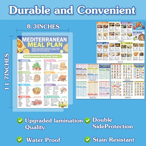 MikerDelisin 3 Piece Mediterranean Diet Food List Ingredients Meal Planner Manual Restricted Diet Foods - Avoidance Guide Net Carb Calorie Servings Weight Loss Diet Diabetes Friendly Easy Recipes for Beginners - Image 3