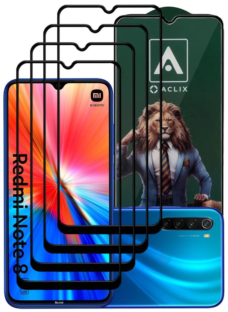 أكاليكس 4 قطع، حماية شاشة،  لهاتف شاومي ريدمي نوت 8  ، جودة ممتازة. - Image 1