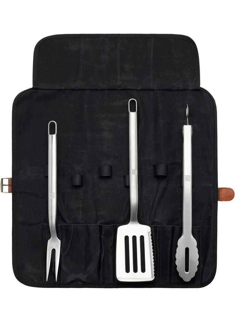 Zwilling ZWILLING BBQ 4pc Grill Tool Set BBQ accessories Grilling Gift Set Set Includes Grill Spatula Grill Tongs Grill Fork and Chefs Tool Wrap Stainless Steel Dishwasher Safe  - Image 5