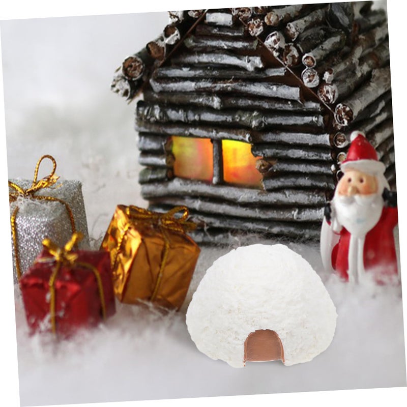 4Pcs Miniature Igloo Snowman Figurines Holiday Decor Lifelike Ice House Statues - Image 5