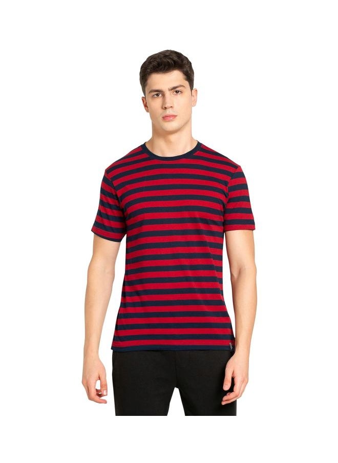 JOCKEY - Jockey 2715 Men Super Combed Cotton Rich Striped Round Neck Half Sleeve T Shirt - Image 1