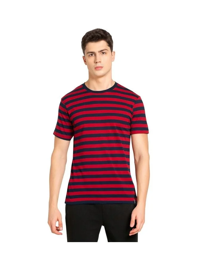 JOCKEY 2715 Men Super Combed Cotton Rich Striped Round Neck Half Sleeve T Shirt