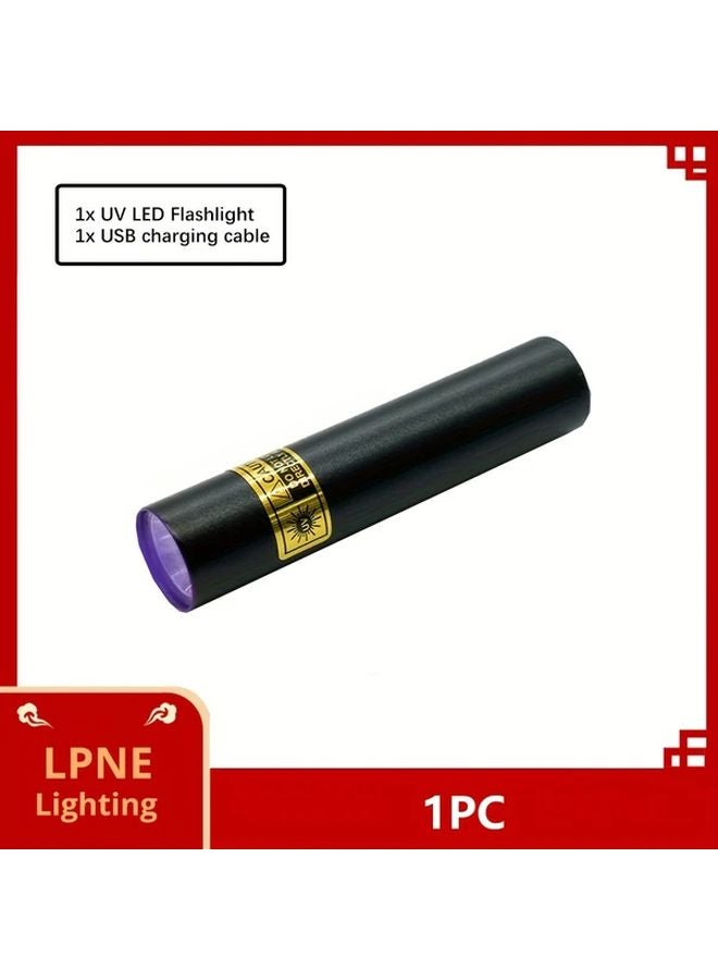 1pc Mini Portable UV 395nm Flashlight USB Ultraviolet Lamp For Resin Curing Hotel Inspection - Image 1