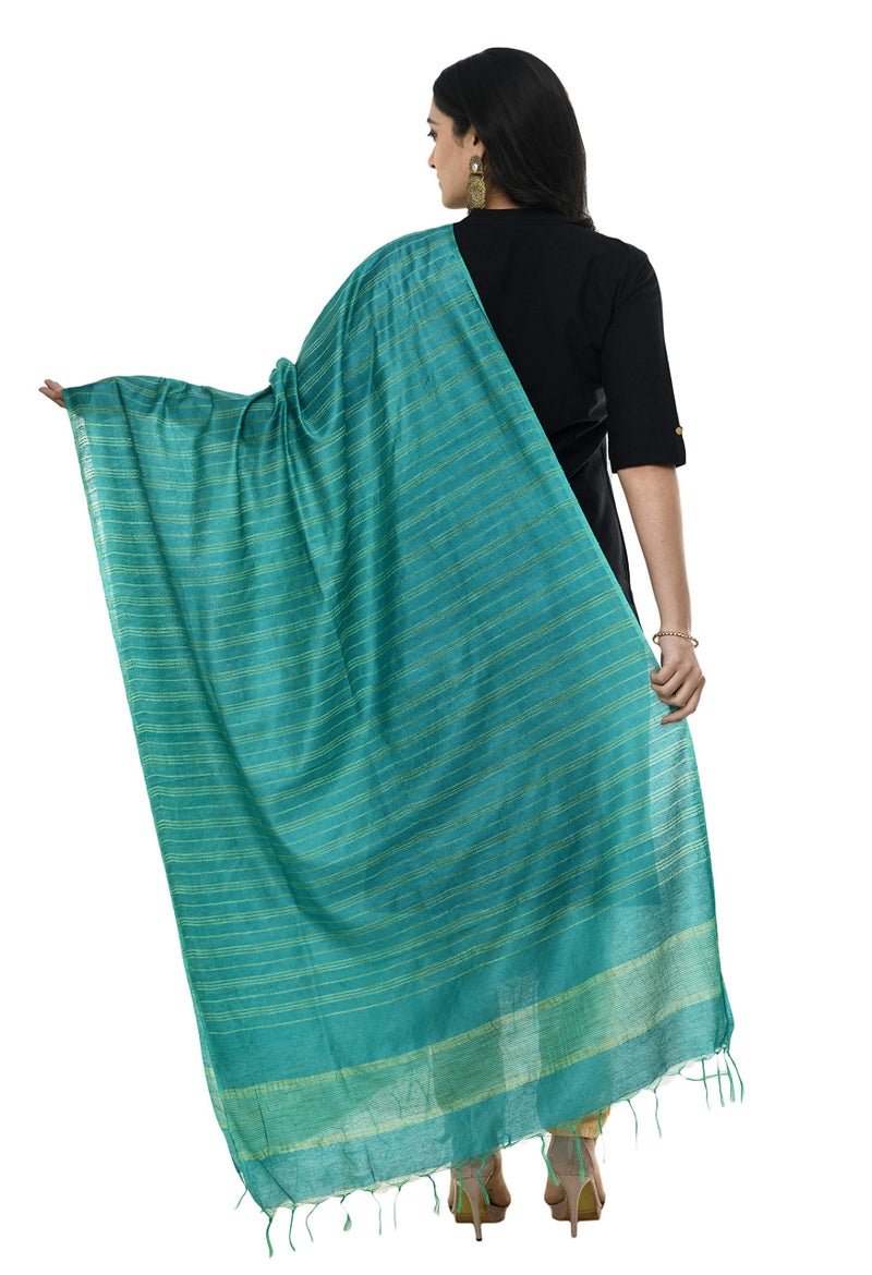 A R Silk Women's Self Design Cotton Dupatta (ARS0487_Rama Green_Free Size) - Image 2