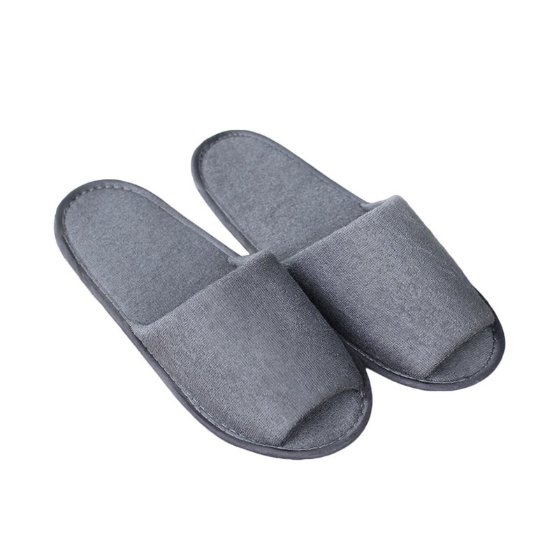 8 Pairs of Male Disposable Slippers Portable Folding Slippers for Travel Hotel (Grey) - Image 1