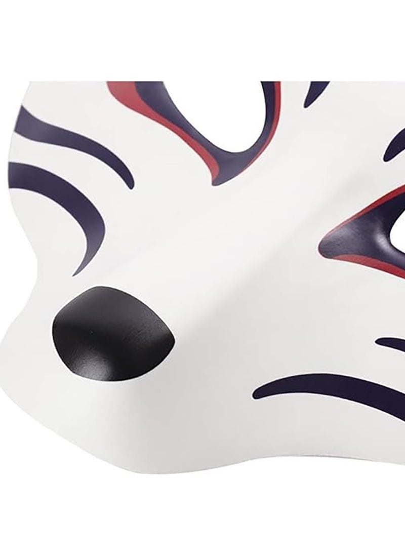 VUCATIN - Fox Mask Japanese Kabuki Kitsune Masks for Men Women Festival Party Cosplay Party Masquerade Costume Prop Full Face Stage Performance Mask - Image 1