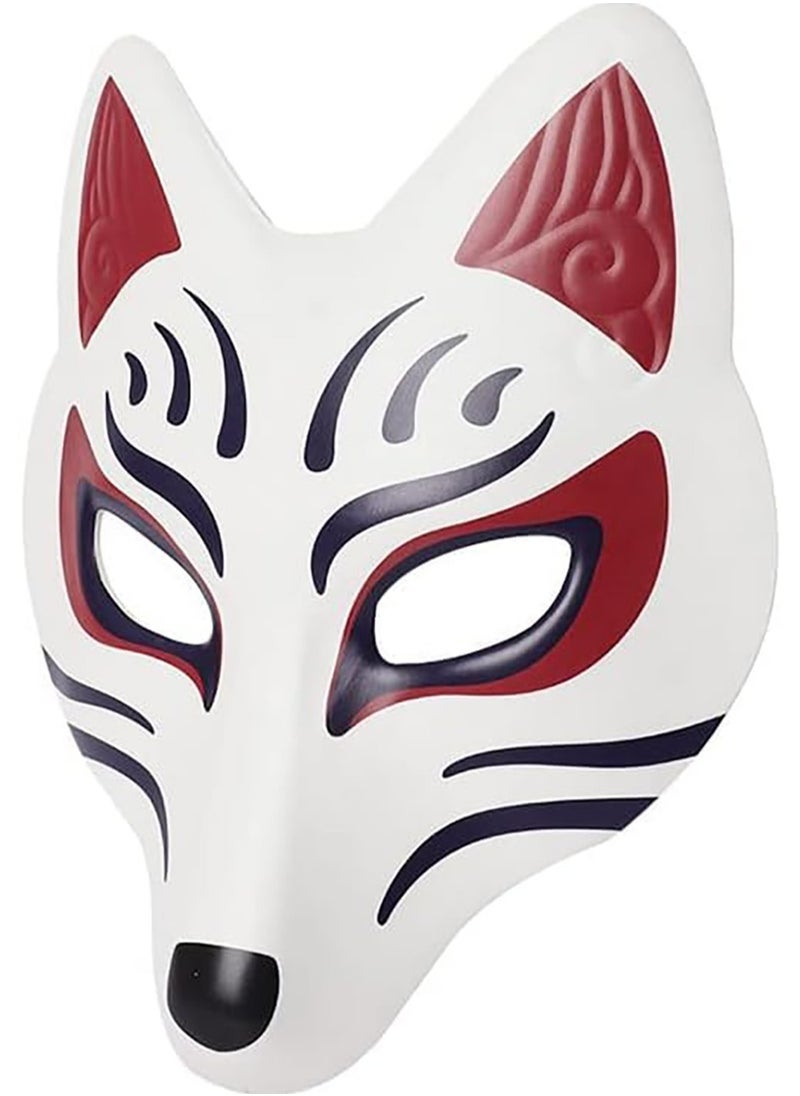 VUCATIN - Fox Mask Japanese Kabuki Kitsune Masks for Men Women Festival Party Cosplay Party Masquerade Costume Prop Full Face Stage Performance Mask - Image 1