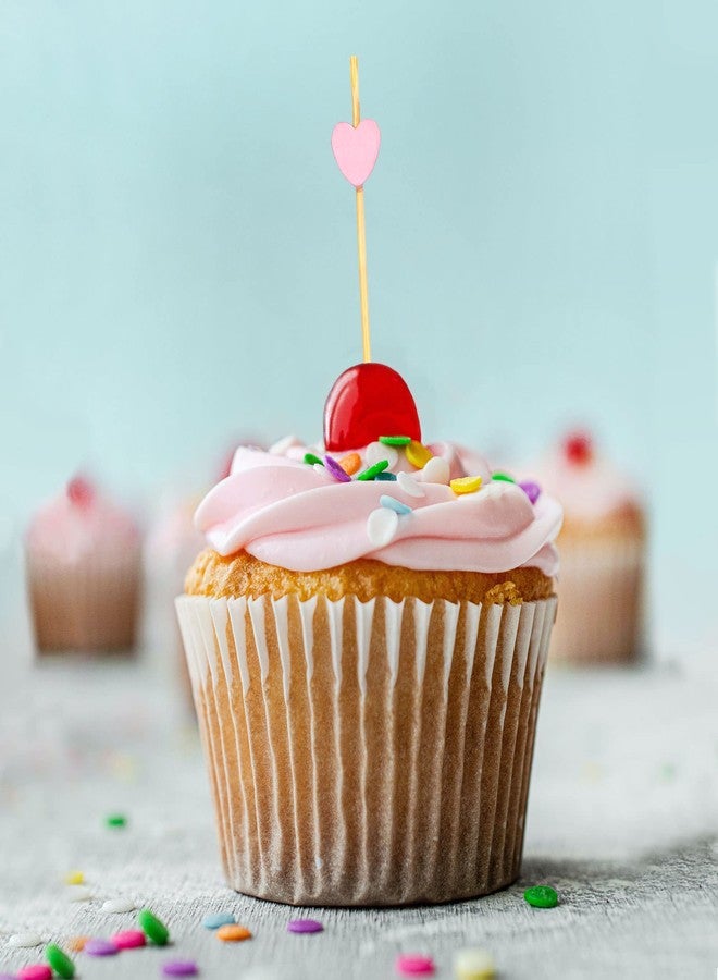 بامبو إم إن أسياخ تقديم الطعام والشراب من الخيزران الوردي على شكل قلب، مقاس 8.3 بوصة، من BambooMN، مثالية للمناسبات والحفلات والأعياد والمطاعم وبوفيهات الحفلات، 100 قطعة - Image 3