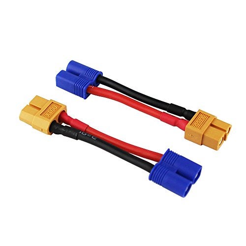 OliYin 3pcs Male EC3 to Female XT60 XT60 Connector Adapter Converter Cable 14awg 196in for RC Lipo BatteryPack of 3 - Image 5