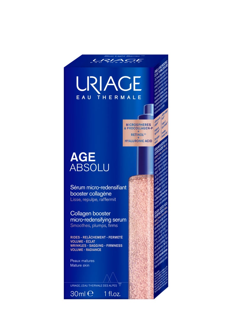 Uriage Age Absolu Collagen Boosting | Anti-Ageing Booster Face Serum | For Plumped Firmed And Revitalised Mature Skin 30ml - Image 1