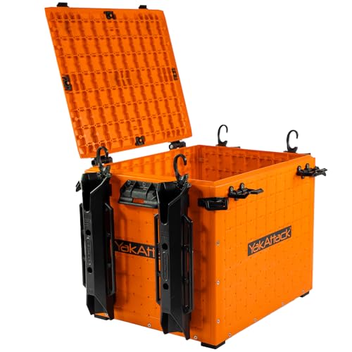 YakAttack BlackPak Pro 13" x 16" Kayak Fishing Crate with 4 Rod Holders - Orange | Tackle Storage Box & Gear Organizer for Kayaks | Lightweight, Durable & Customizable Marine Accessory | Made in USA - Image 3