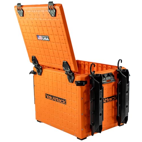YakAttack BlackPak Pro 13" x 16" Kayak Fishing Crate with 4 Rod Holders - Orange | Tackle Storage Box & Gear Organizer for Kayaks | Lightweight, Durable & Customizable Marine Accessory | Made in USA - Image 4