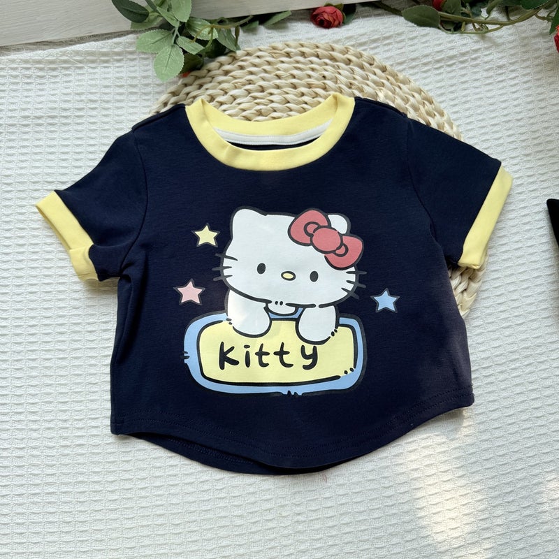Girls' Short Sleeve Cute T-Shirt Foreign Style Summer Children'S Casual Baby Cartoon Crew Neck Half Sleeve Top 0173A042 - Image 5