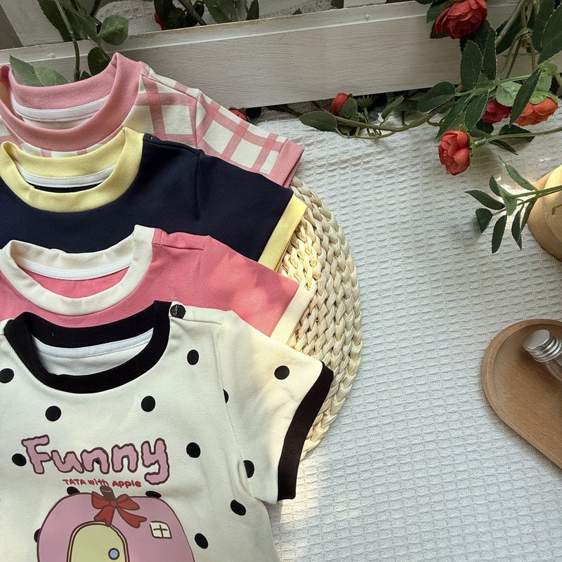 Girls' Short Sleeve Cute T-Shirt Foreign Style Summer Children'S Casual Baby Cartoon Crew Neck Half Sleeve Top 0173A042 - Image 4