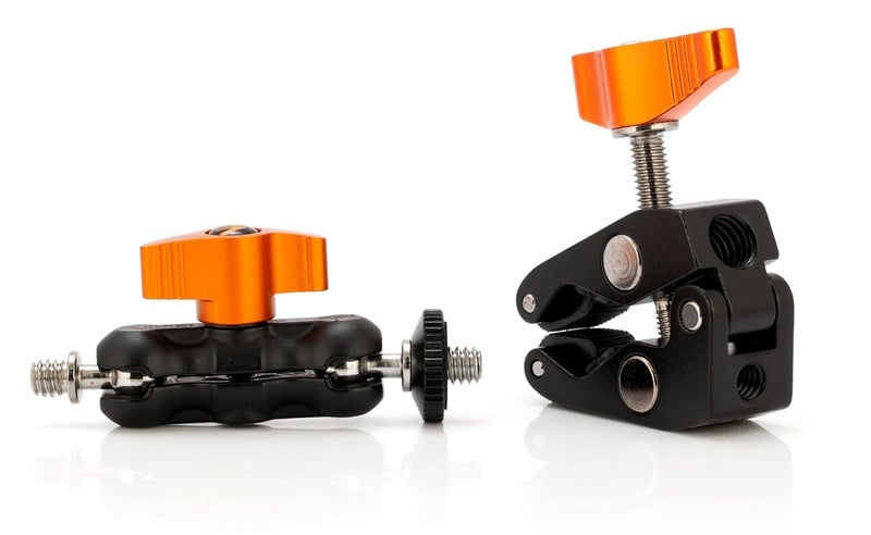 E-IMAGE EI-A52K 2.8'' Mini Friction Arm with EI-A05S Super Clamp | with 1/4''-20 Thread 180° Adjustable Arm | for DSLR/Camera Rig/Tripod/Photography Studio | Payload 1.5kg, Black - Image 1